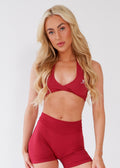 Halter Top Twist Bra - Red