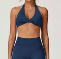 Halter Top Twist Bra - Navy Blue