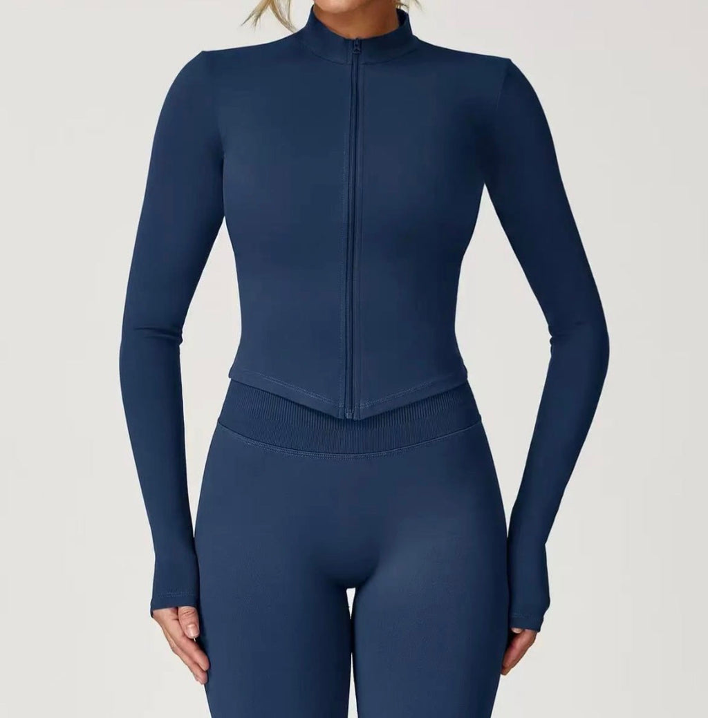 Contour Zip Jacket - Navy Blue